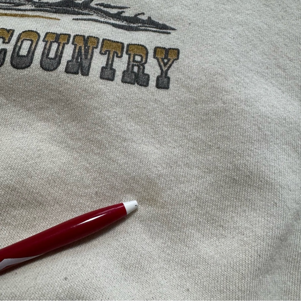 Fruit of the Loom vintage 90s Alaska Gold Country Prospector Sweatshirt Cream - Picture 3 of 10